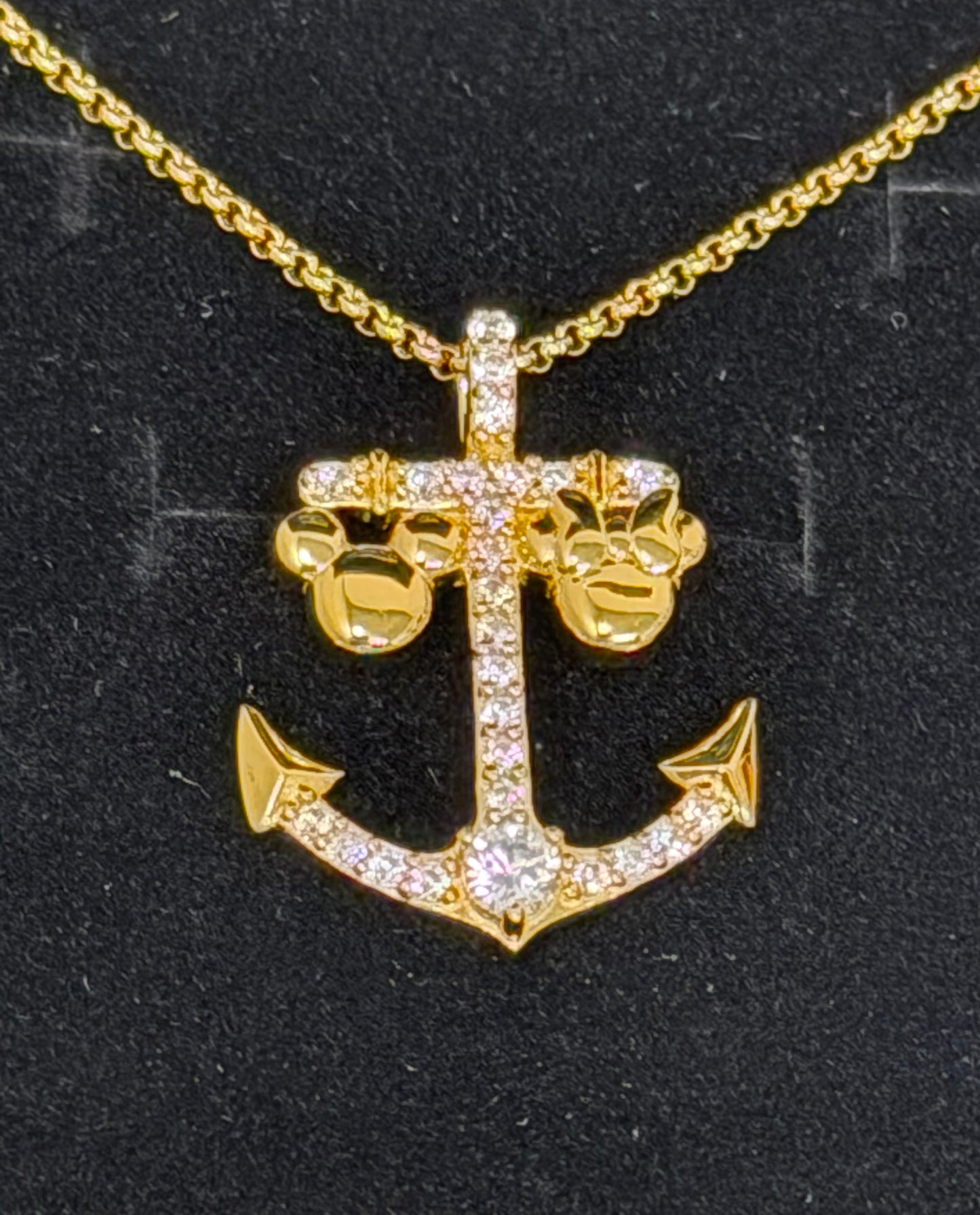 Disney Cruise Line Mickey Anchor Necklace Rebecca Hook Gold