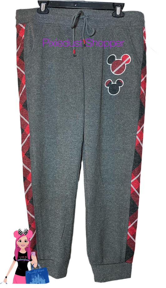 Disney Buffalo Plaid Mickey Jogger Sweatpants