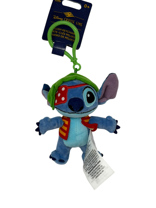 Disney Cruise Line Keychain Bag Clip Plush Pirate Stitch