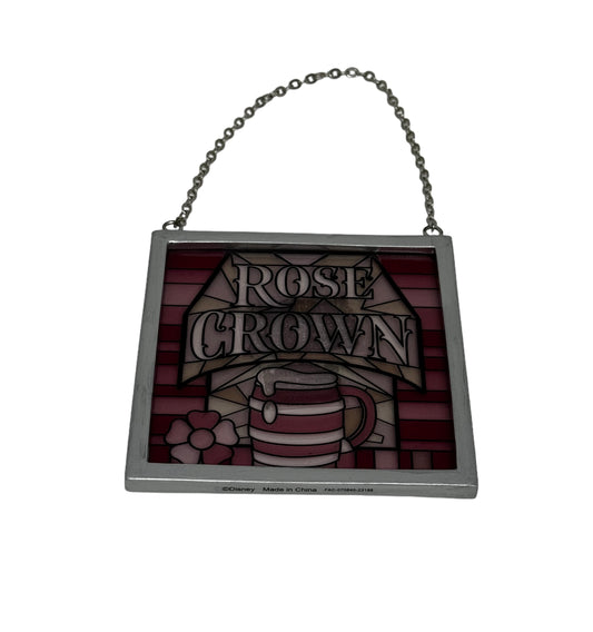 Disney Epcot UK Rose & Crown Miniature Stain Glass Hanger