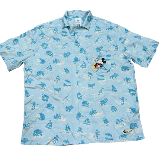 Disney Vacation Club Member Mickey Woven Button Shirt DVC