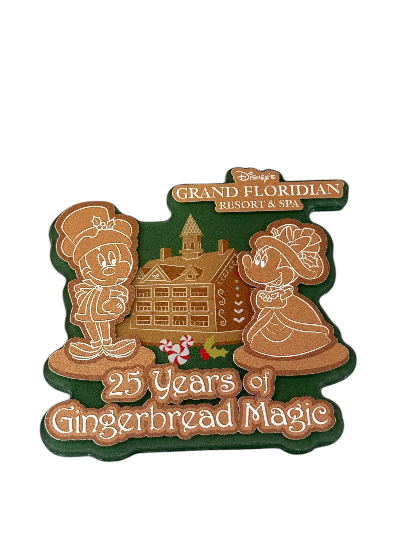 Disney Grand Floridian Gingerbread Magnet Mickey & Minnie 25 Years