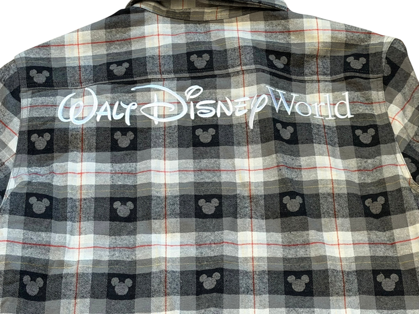Walt Disney World Mickey Plaid Flannel Shirt Black/White
