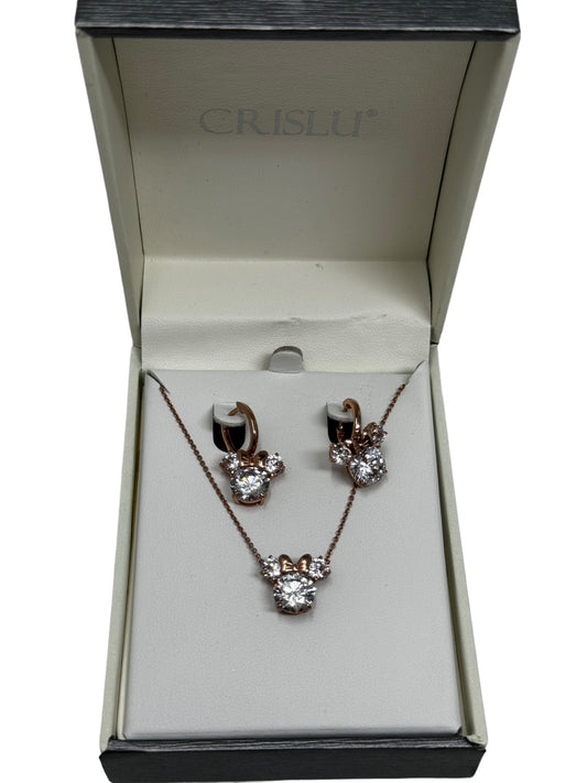 Disney Minnie Crislu Earrings and Necklace Set