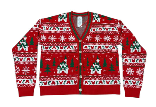 Disney Parks Mickey Castle Cardigan Button Sweater