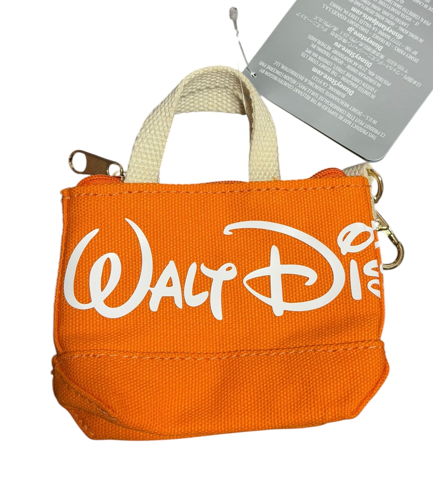 Walt Disney World Color Block Mini Tote Bag Charm Clip-Orange
