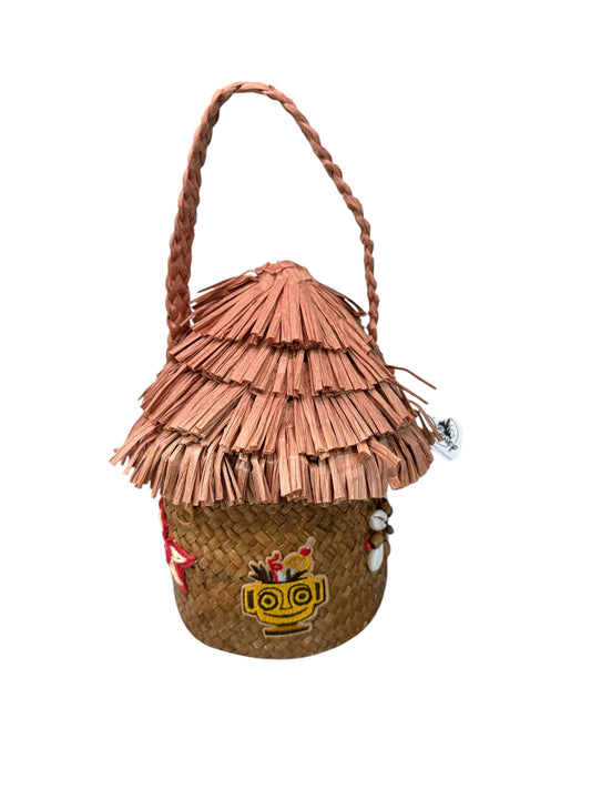 Disney Polynesian Village Trader Sam’s Tiki Straw Hut Purse-Retired