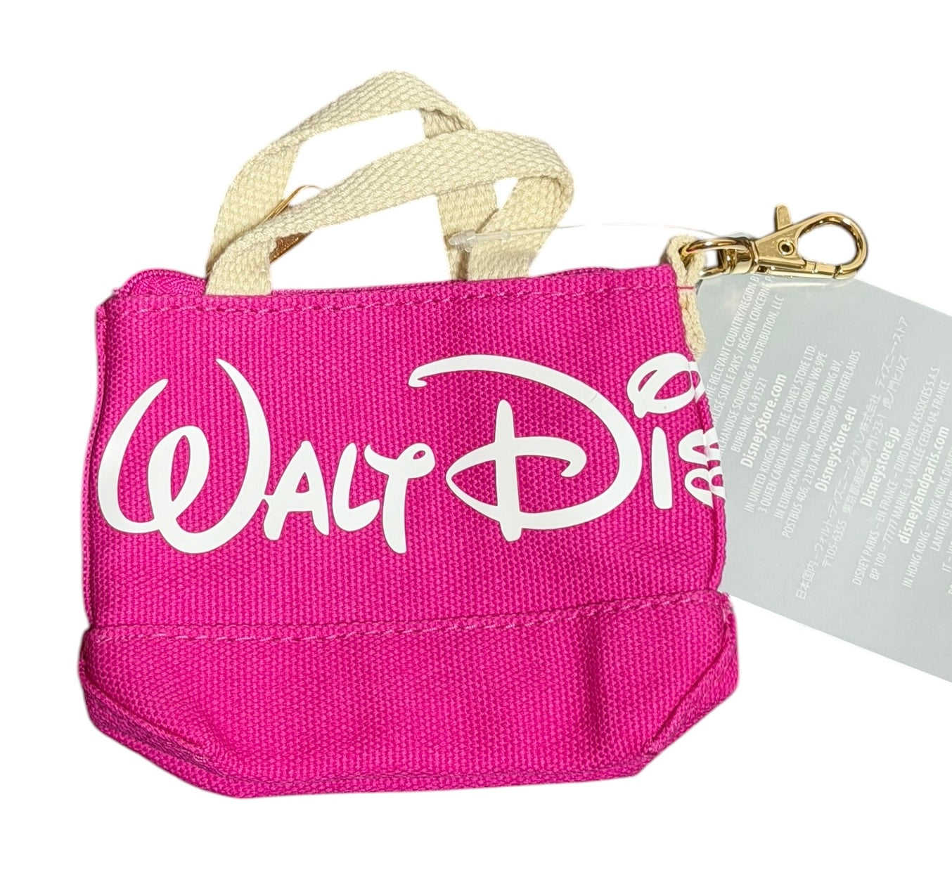 Walt Disney World Color Block Mini Tote Bag Charm Clip-Pink