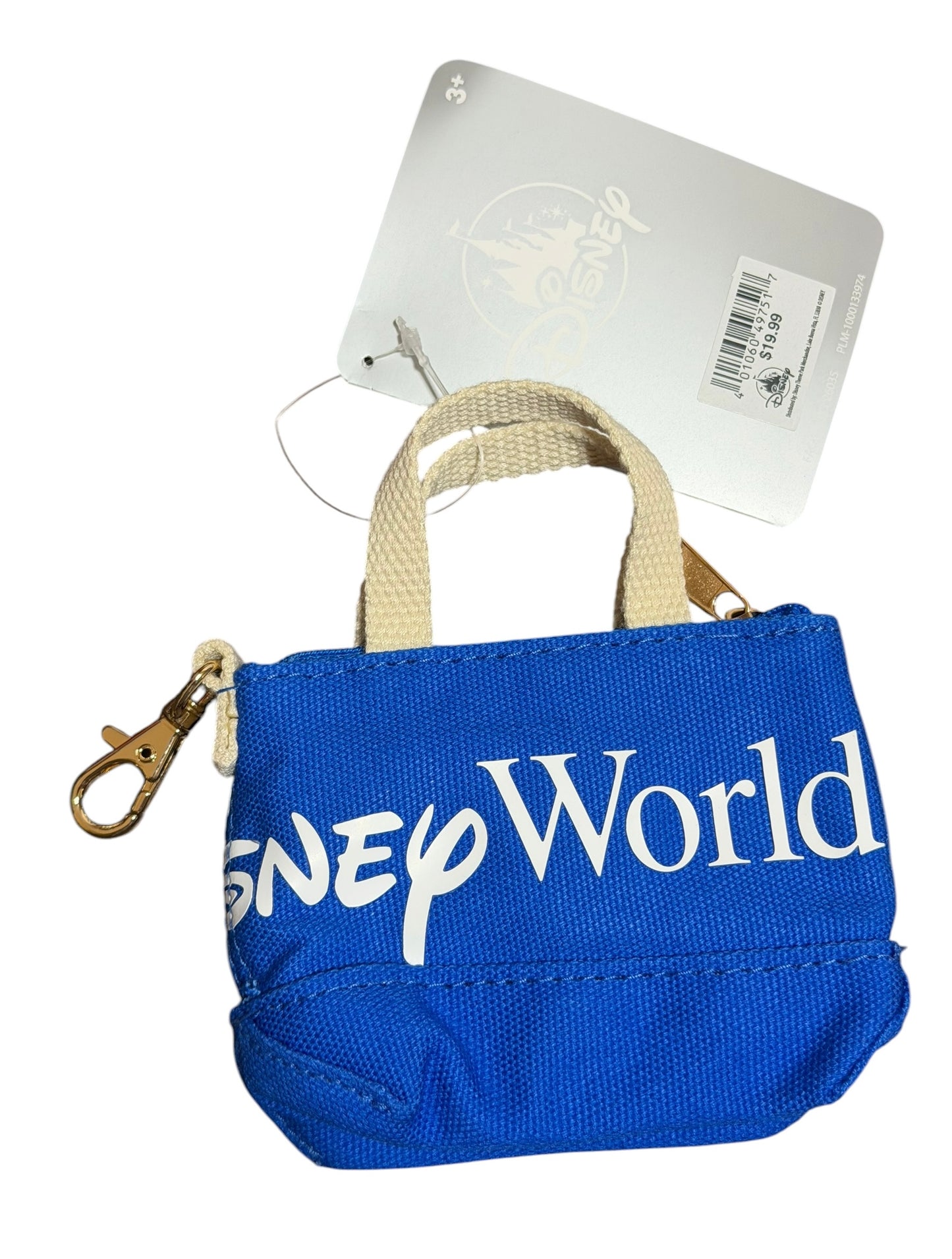 Walt Disney World Color Block Mini Tote Bag Charm Clip-Blue