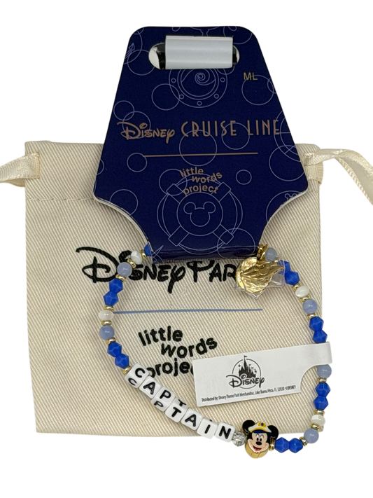 Disney Cruise Line Little Words Project Bracelet Captain Mickey M/L