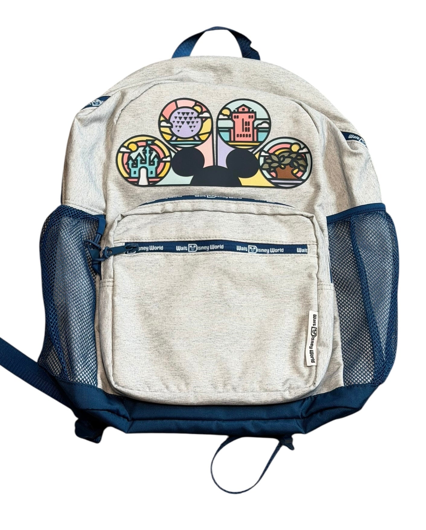 Walt Disney World 4 Parks Grey Backpack Full Size Castle Epcot