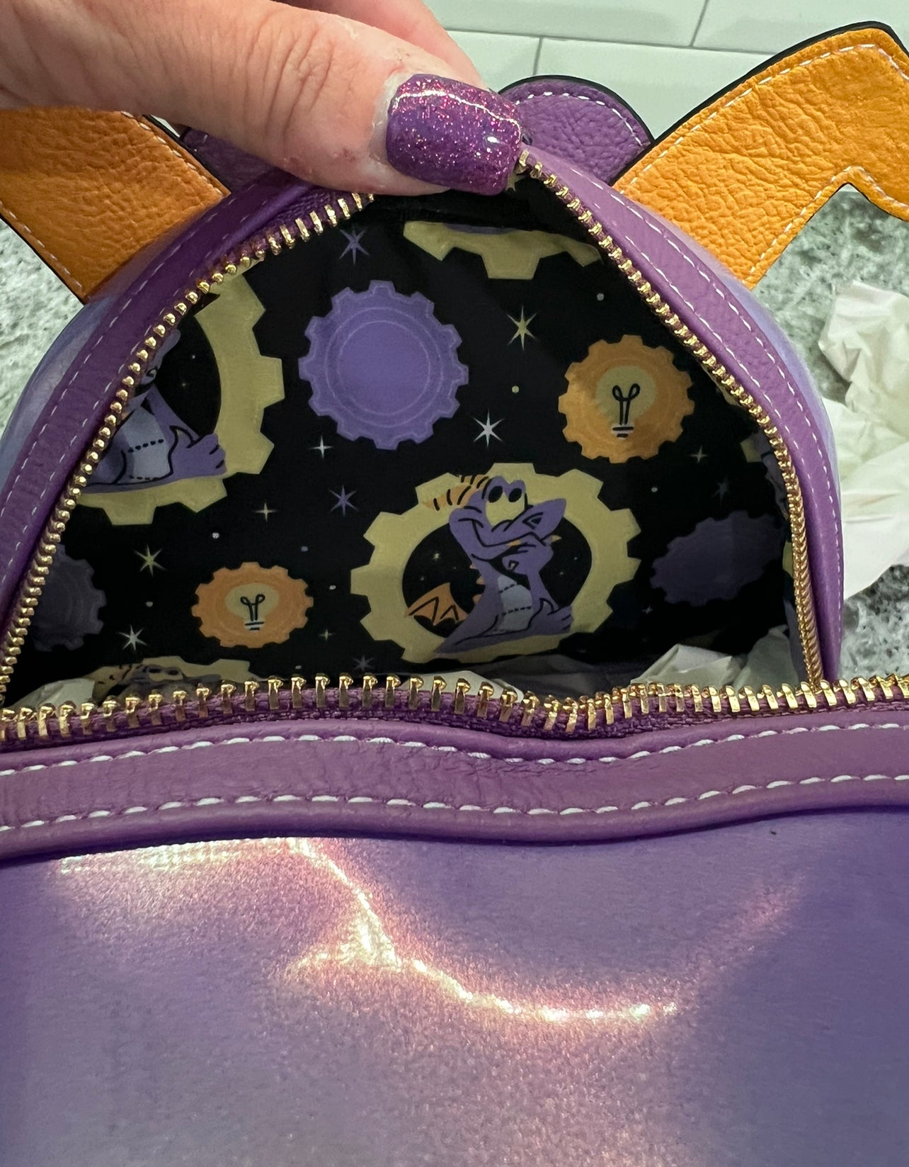 Disney Parks Epcot Figment Loungefly Backpack