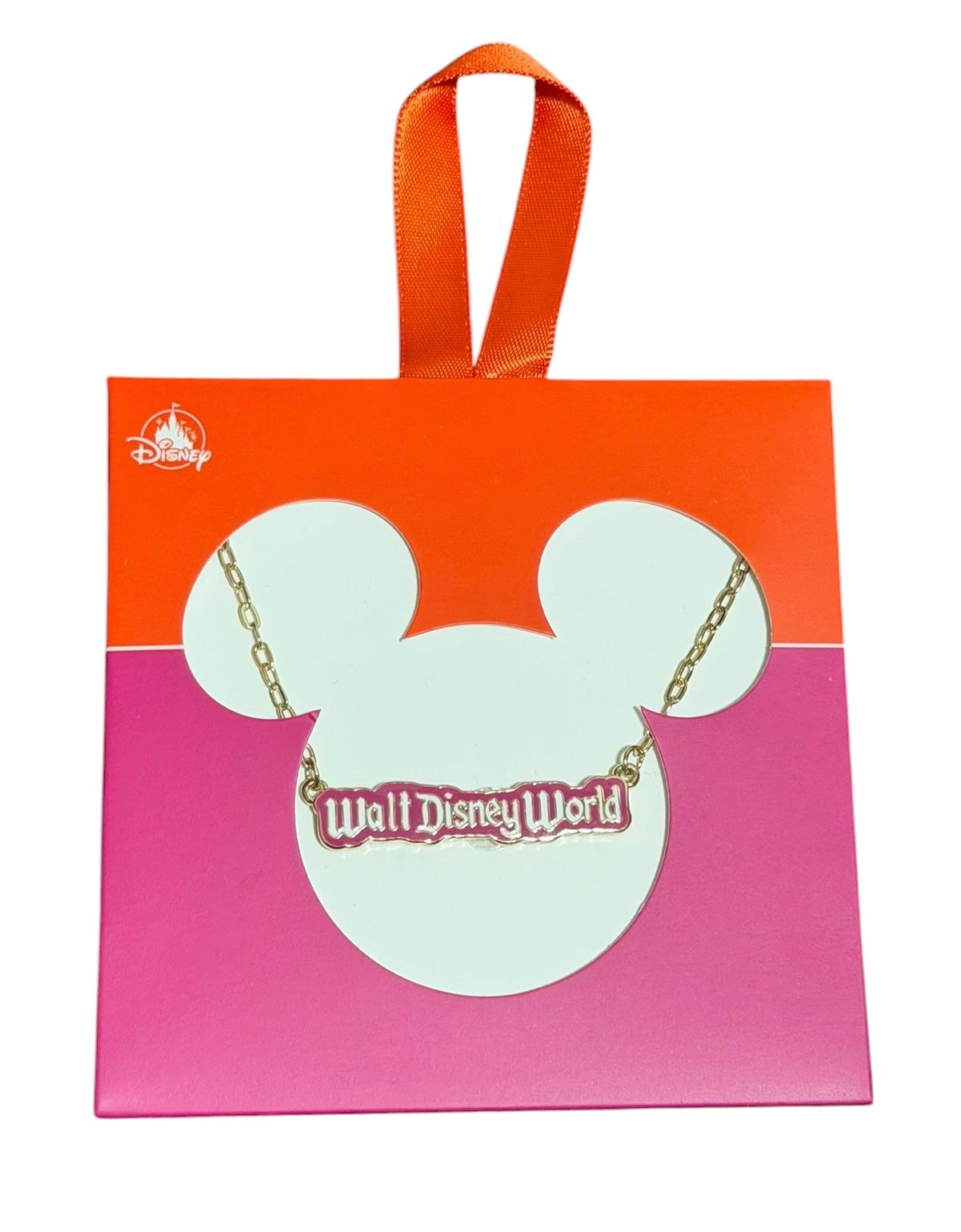 Walt Disney World Color Block Necklace-Pink Orange