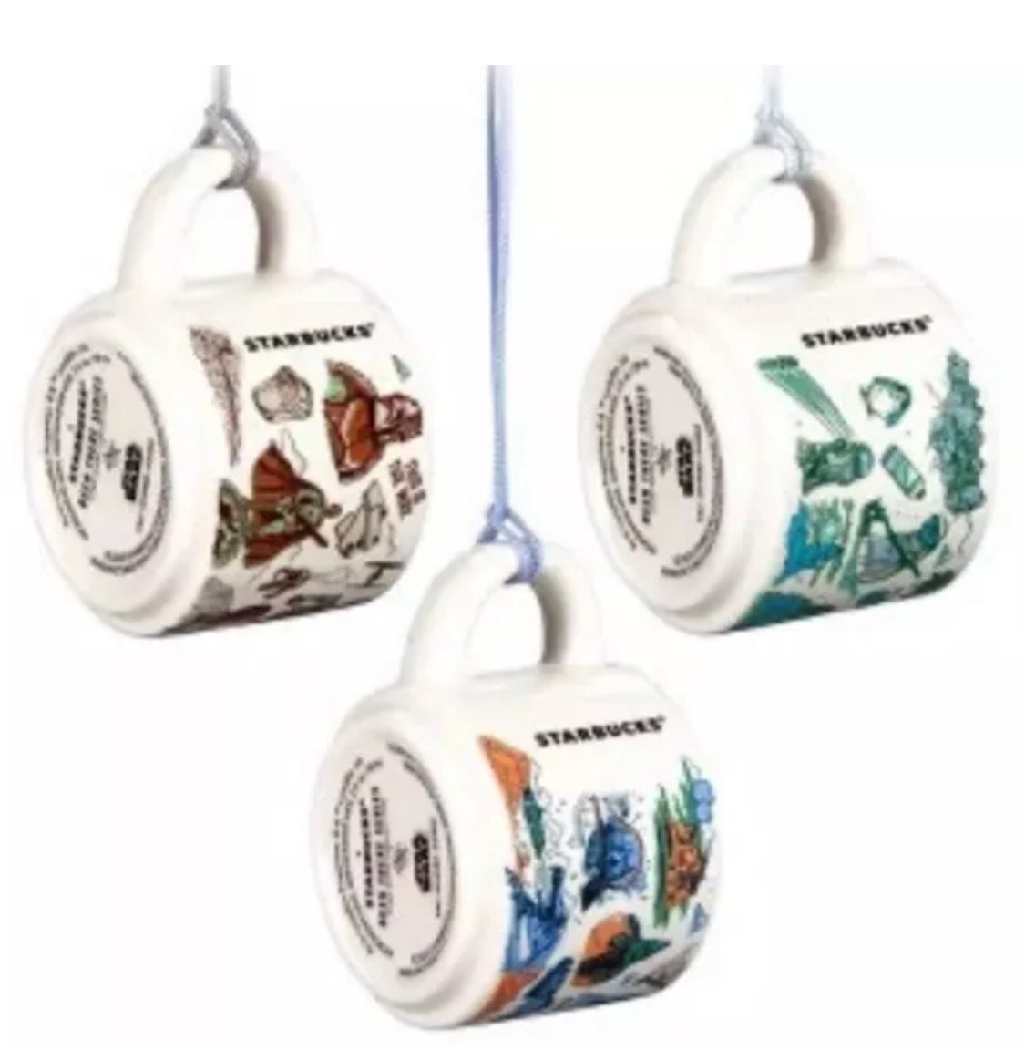 Disney Star Wars Starbucks Navarro, Naboo, Anch-To Ornament Set