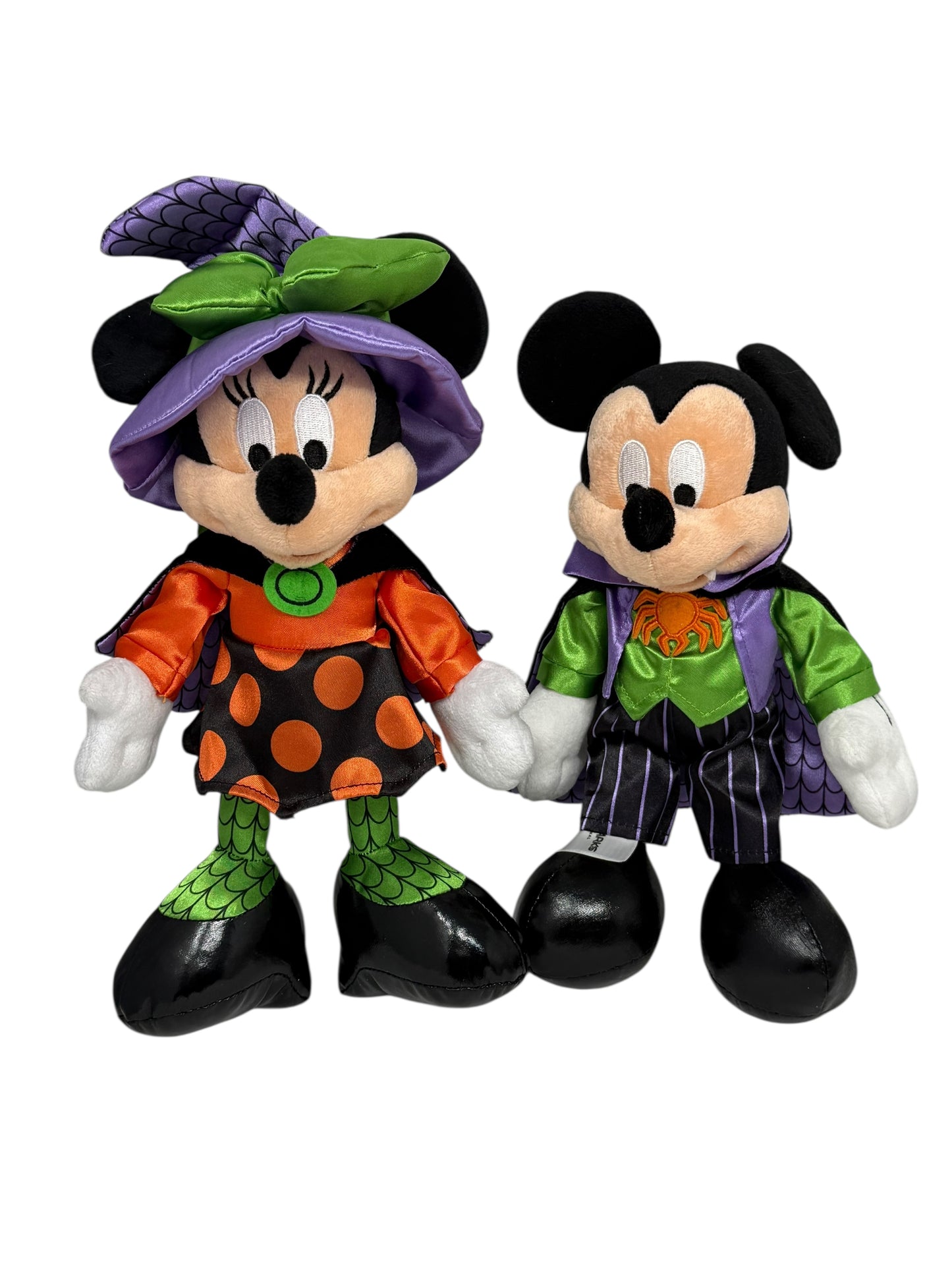 Disney Mickey Vampire & Minnie Witch Halloween Plush