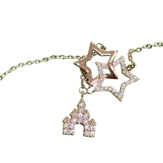 Disney Parks Castle And Star Necklace-Cubic Zirconia