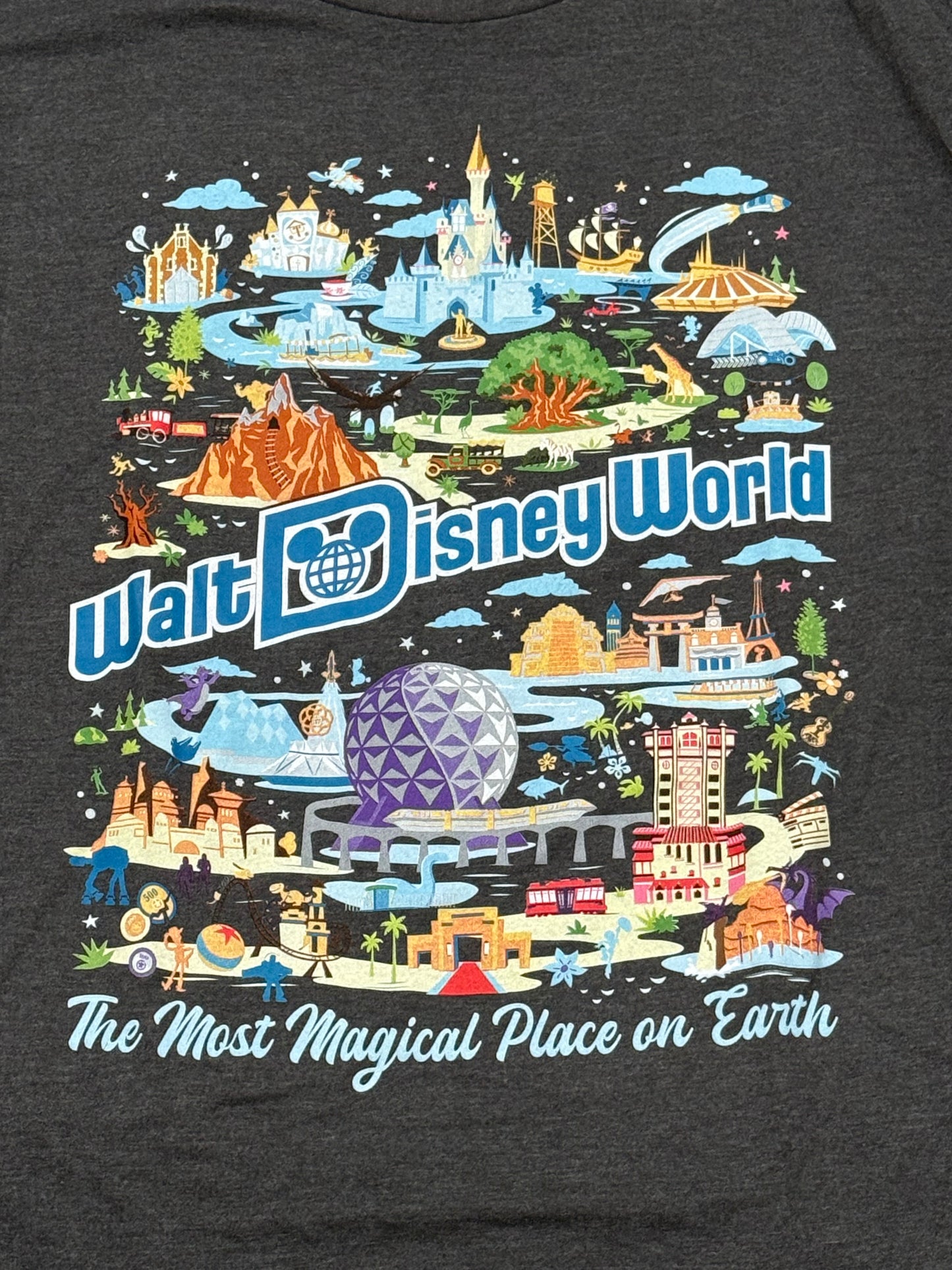 Walt Disney World Icons Opening Days Dates Shirt-Grey