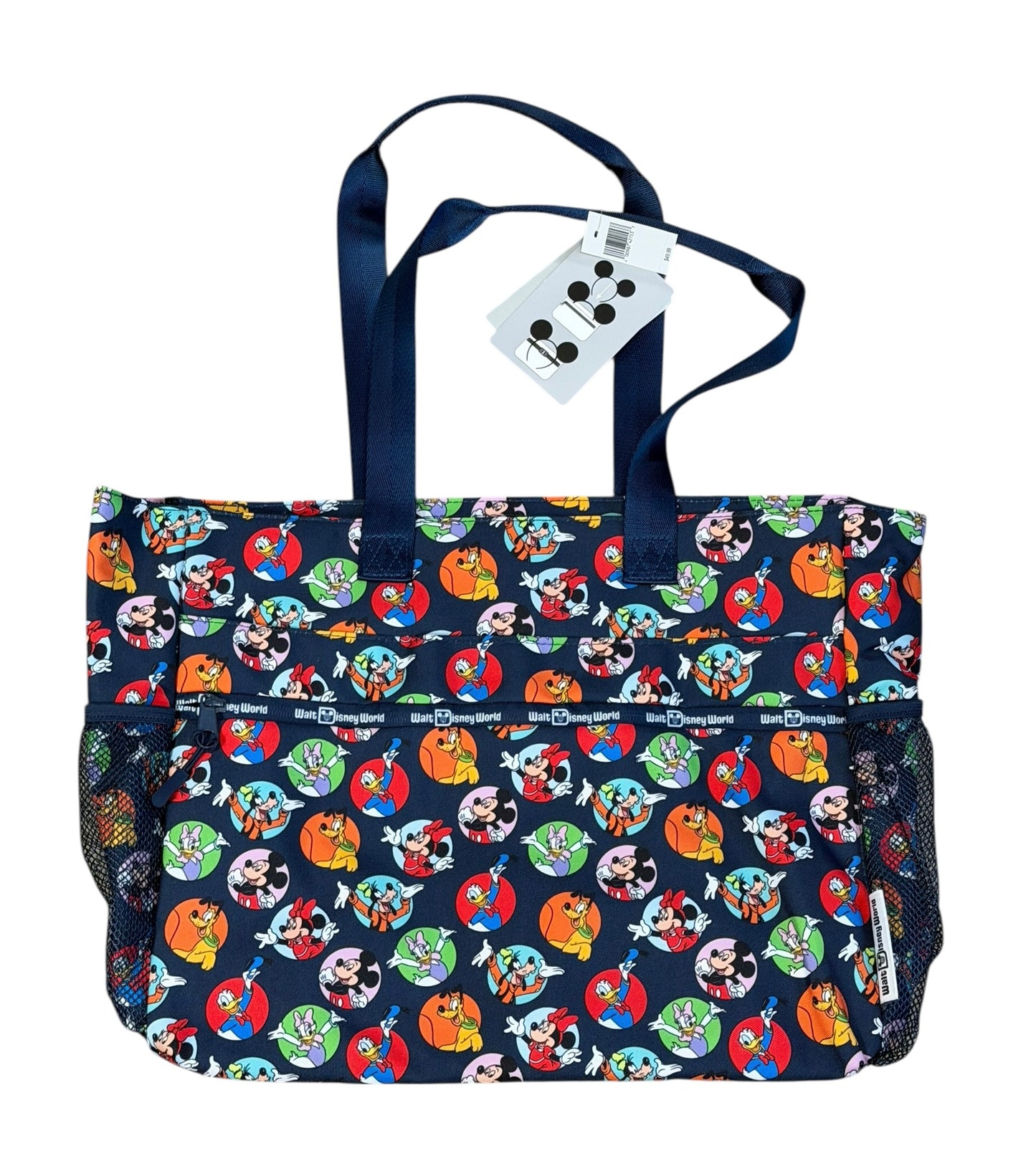 Walt Disney World Mickey & Friends Tote Bag Navy circles