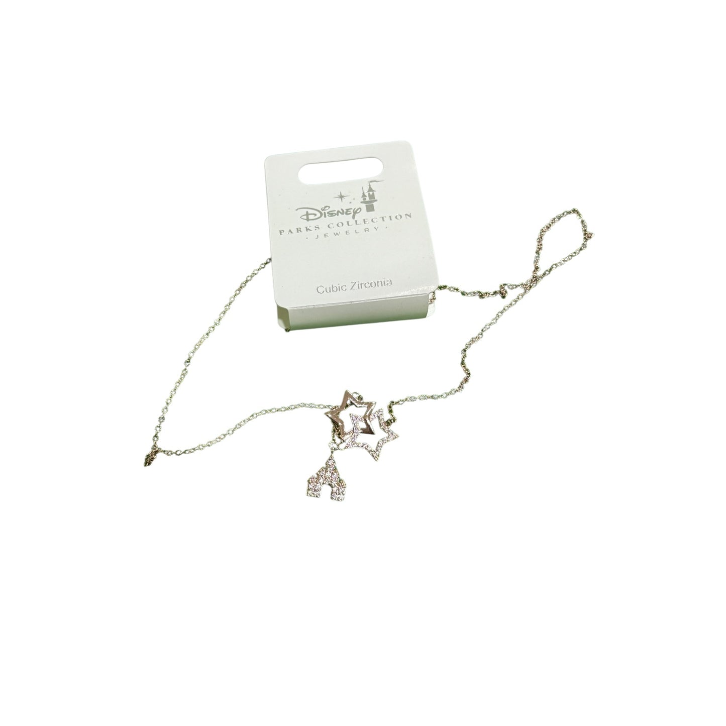 Disney Parks Castle And Star Necklace-Cubic Zirconia