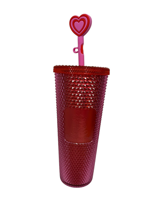 Walt Disney World Pink Studded Mickey Starbucks Tumbler with Heart Topper 2024