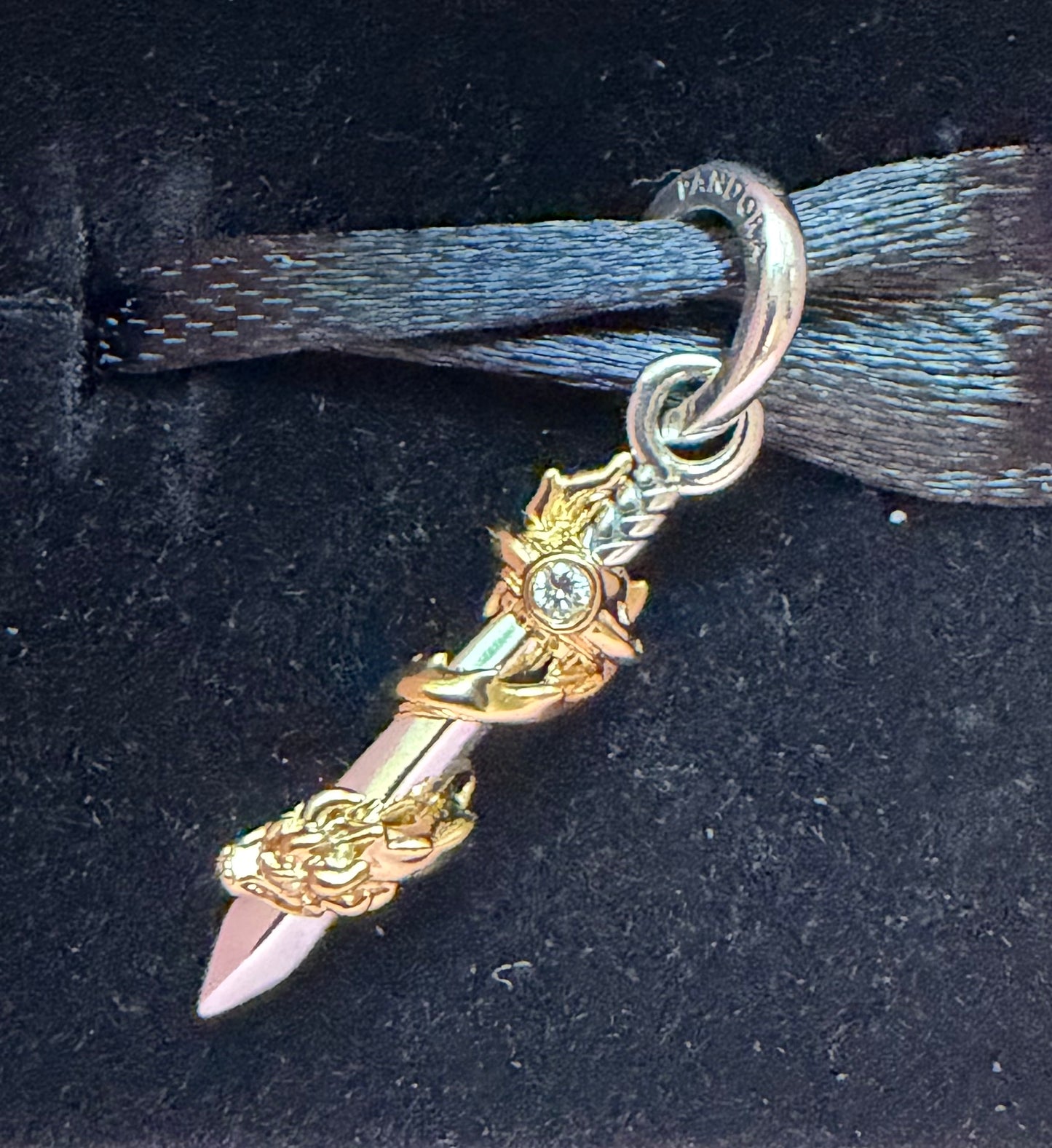 Disney Parks Mulan Mushu  Pandora Charm-14kt Gold and Lab Grown Diamond