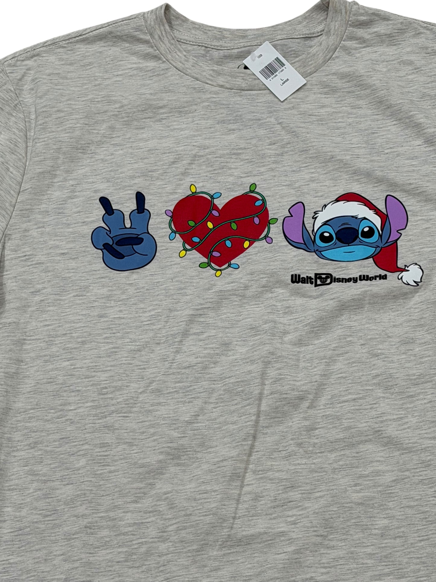 Walt Disney World Peace, Love, Santa Stitch Shirt Holiday Lights