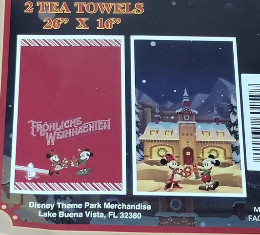 Disney Epcot Germany World Showcase Minnie and Mickey 2 Tea Towel Set