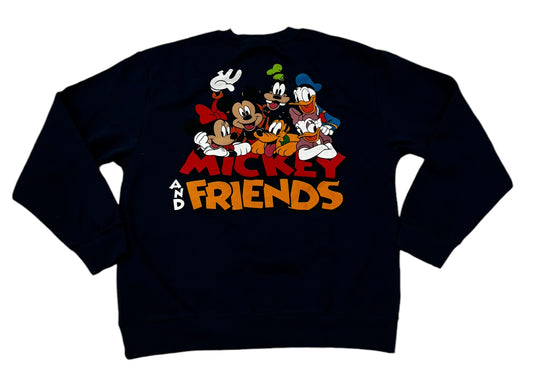Disney Mickey and Friends Embroidered Pullover Sweatshirt Navy