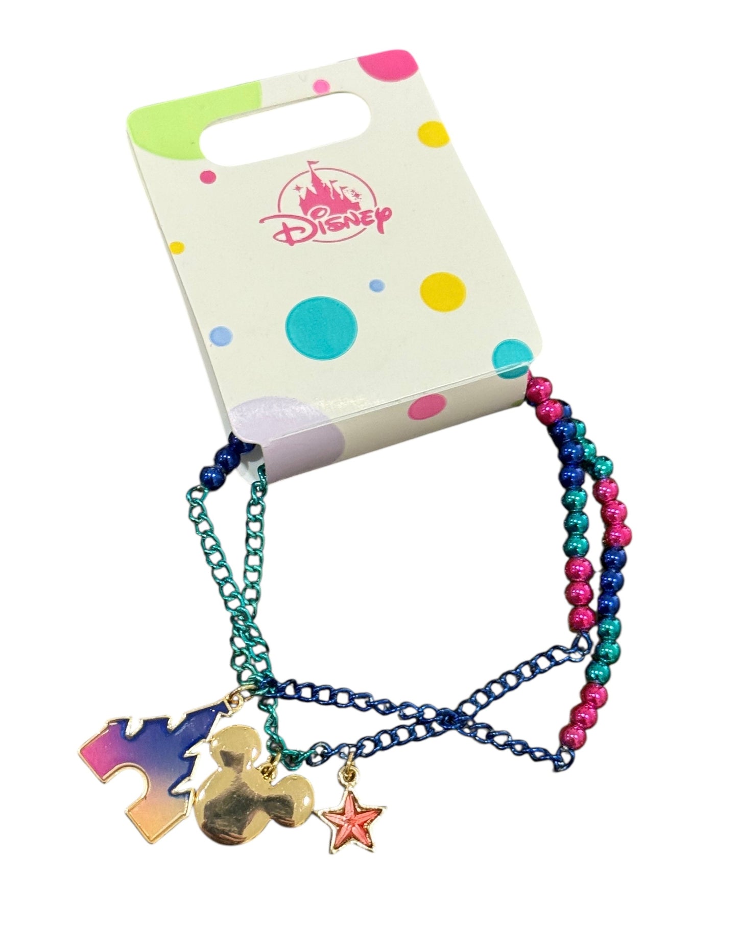 Disney Parks Mickey Castle Mood Bracelet Stretchy Bracelet