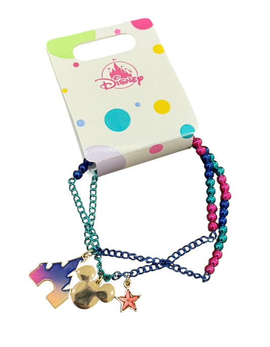 Disney Parks Mickey Castle Mood Bracelet Stretchy Bracelet