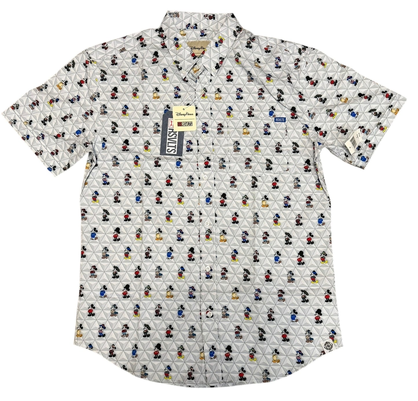 Disney Epcot World Showcase Mickey RSVLTS Button Shirt