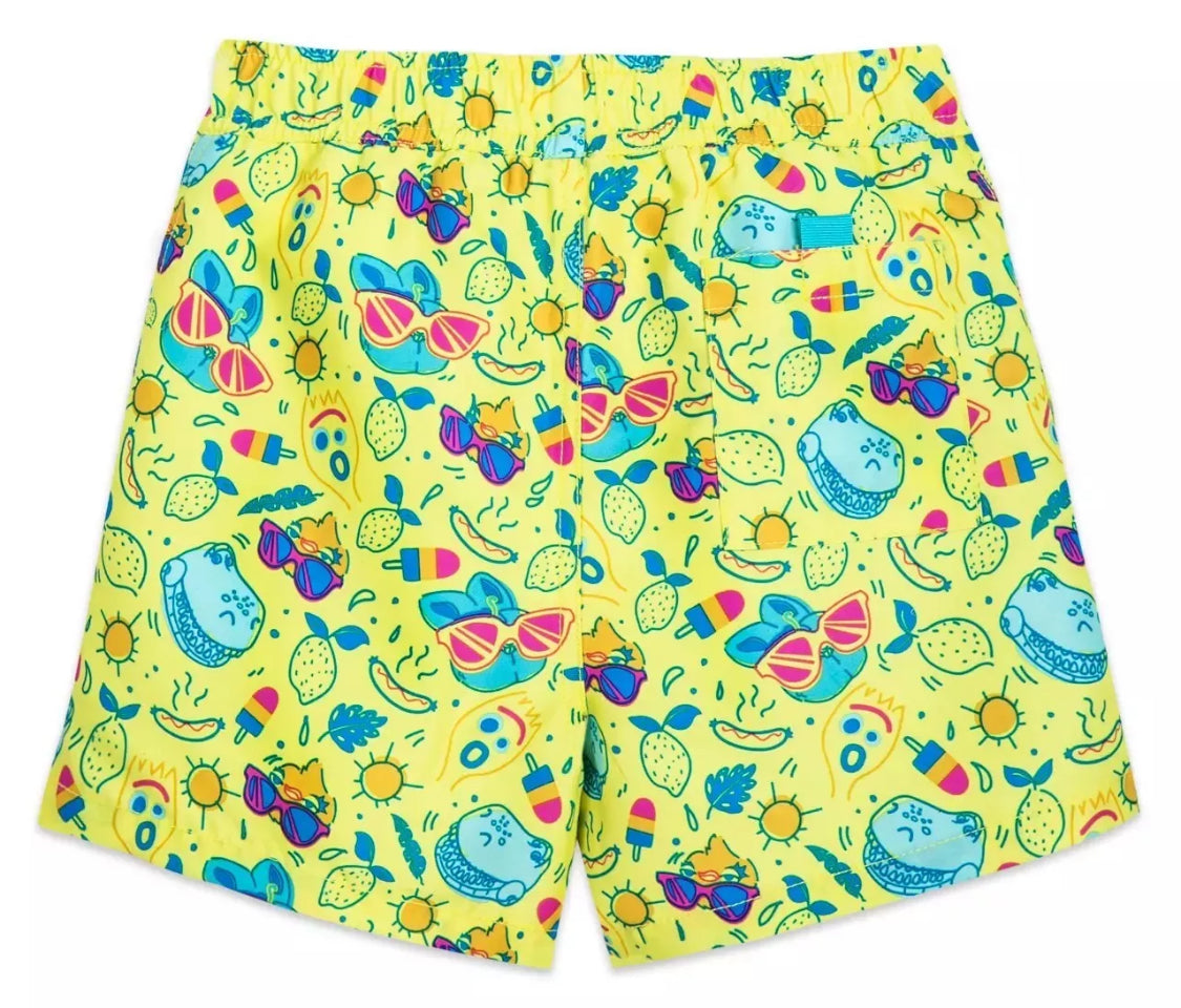 Disney Store Toy Story Summer Swim Trunks Shorts for Men- Yellow-Rex Forky Bunny & Ducky Swimwear