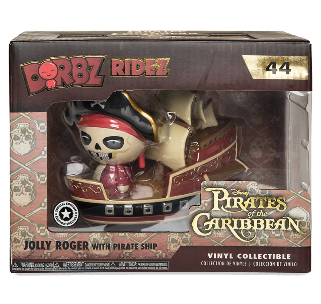 Disney Vinyl Figure - Dorbz Ridez - Jolly Rodger With Pirate Ship