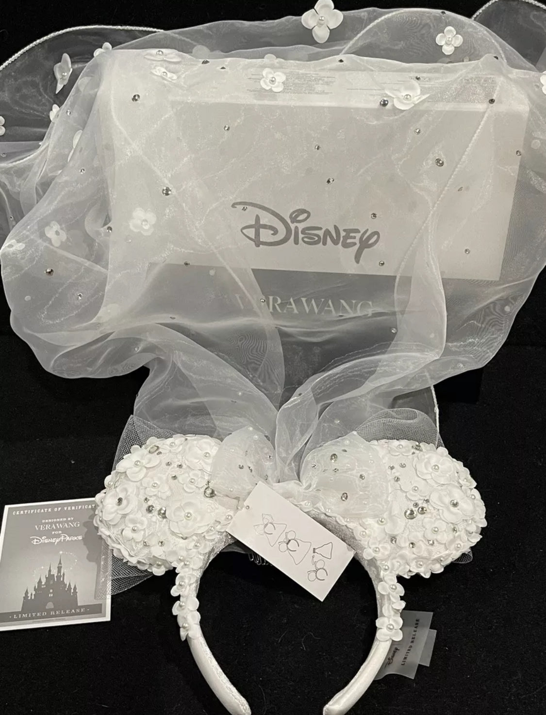 Disney Parks Bridal Minnie Ear Headband By Vera Wang 2024 Limited Edition