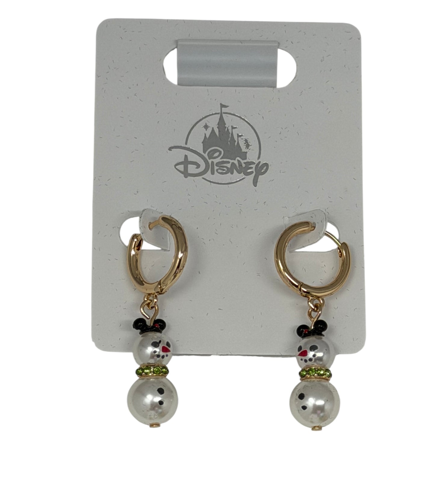 Disney Parks Mickey Snowman Pearl Earrings
