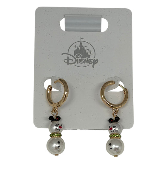Disney Parks Mickey Snowman Pearl Earrings