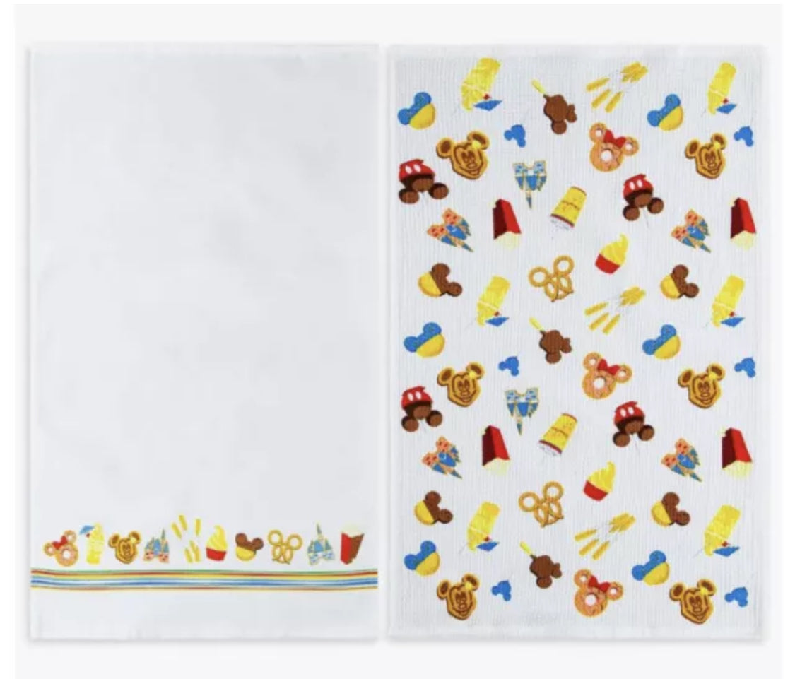 Disney Parks Mickey Food Icons Kitchen Towel Set