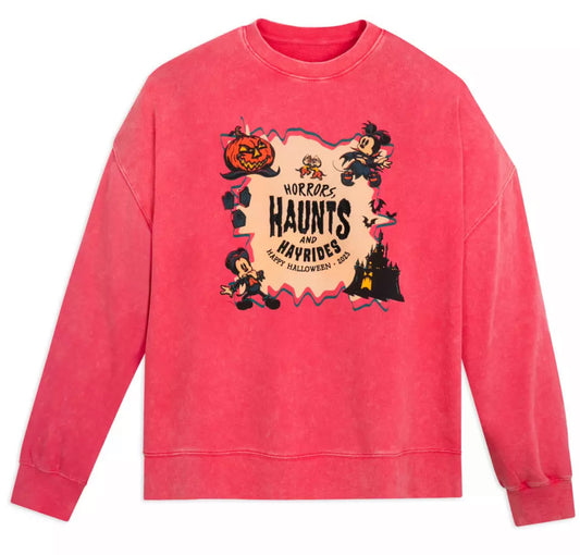 Disney Mickey Mouse and Friends ''Horrors, Haunts and Hayrides'' Halloween Pullover Sweatshirt for Women XXL