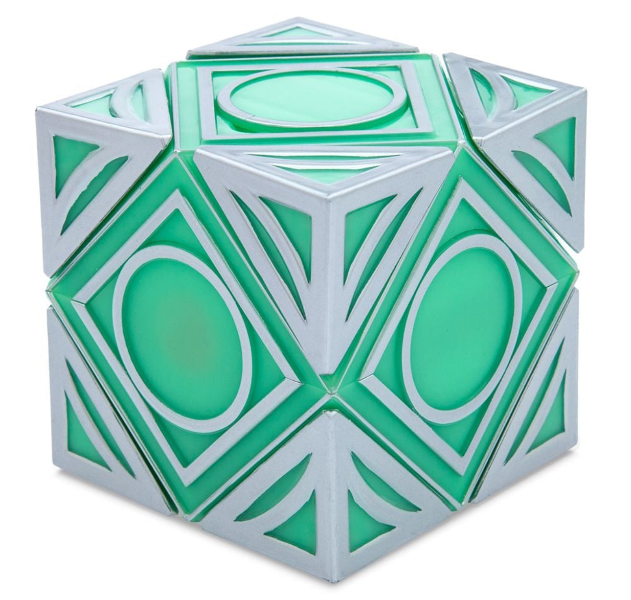 Disney Star Wars Jedi Holocron Cube Silver Green