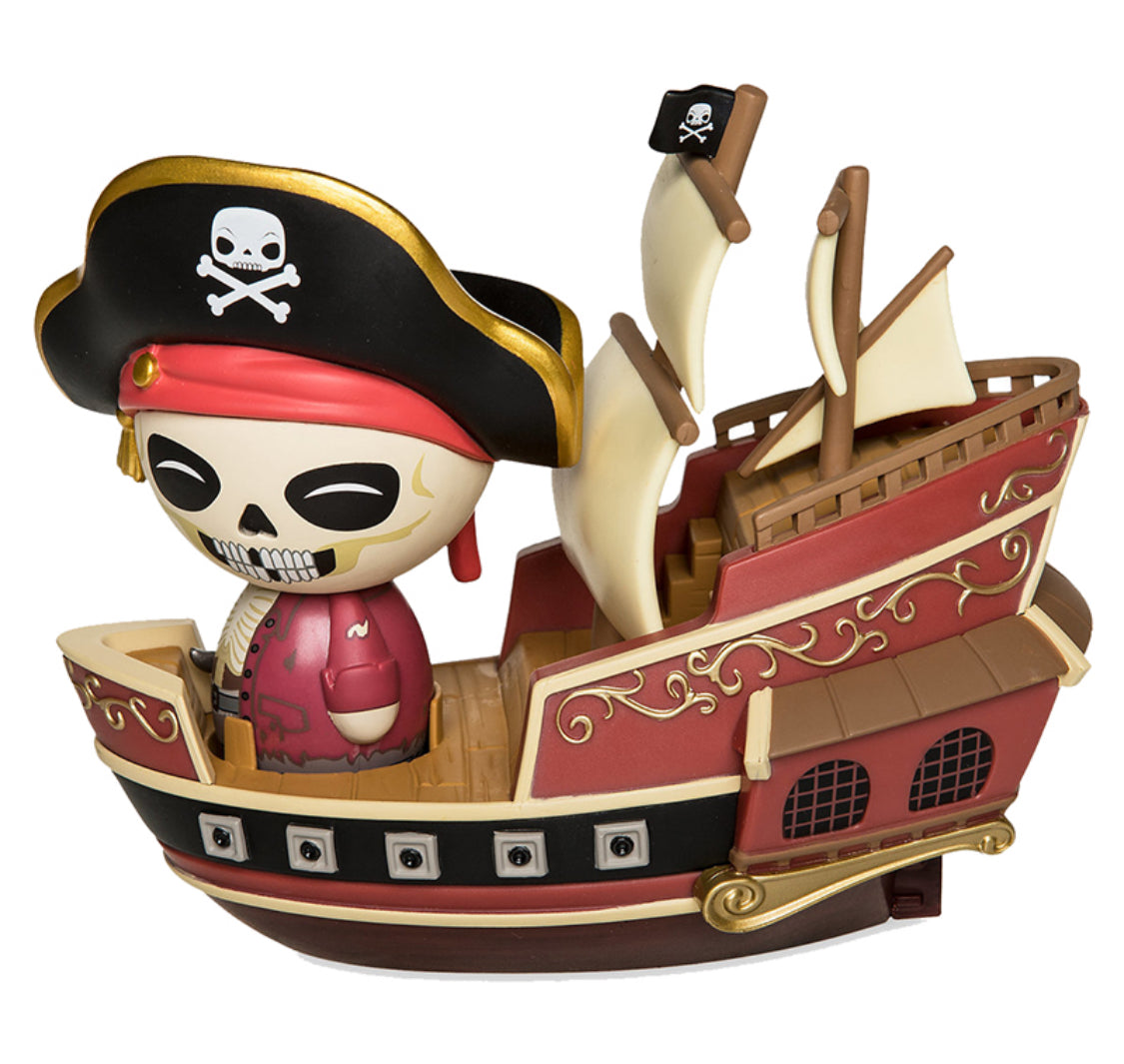 Disney Vinyl Figure - Dorbz Ridez - Jolly Rodger With Pirate Ship