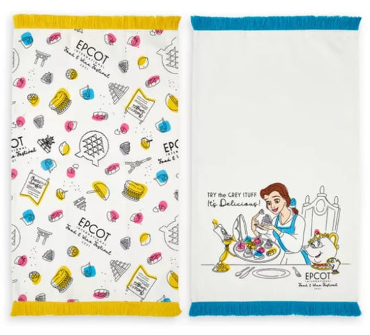 Disney EPCOT Food & Wine Festival 2021 Belle Kitchen Towel Set