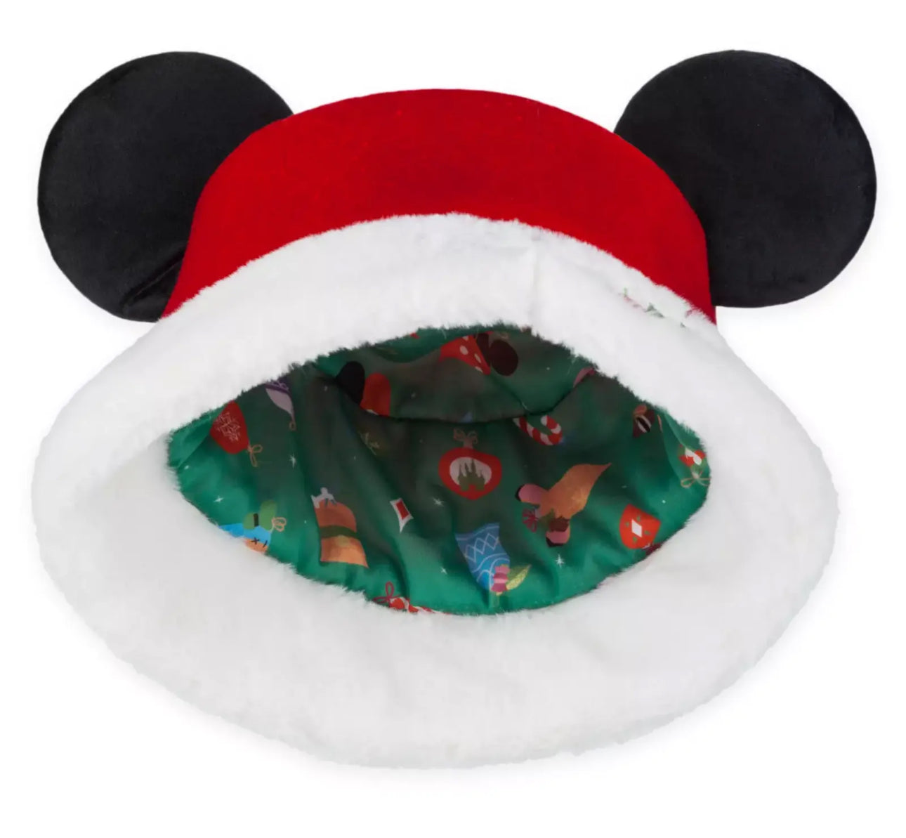 Disney Parks Mickey Ears Santa  Bucket Hat Christmas Holly