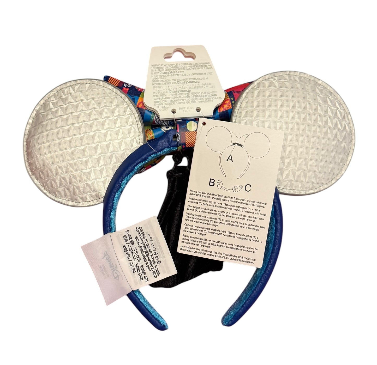 Disney Epcot Spaceship Earth Minnie Ears Headband-Light Up