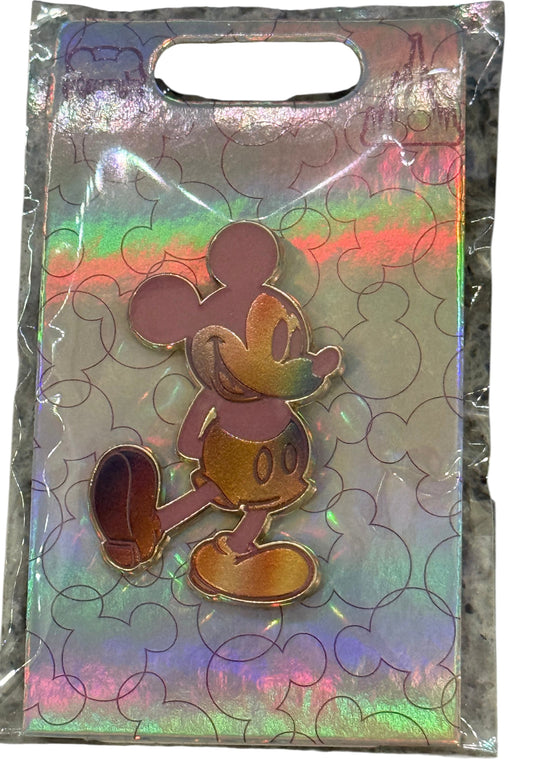 Disney 50th Anniversary Mickey Earidescent Iridescent Pink Trading Pin