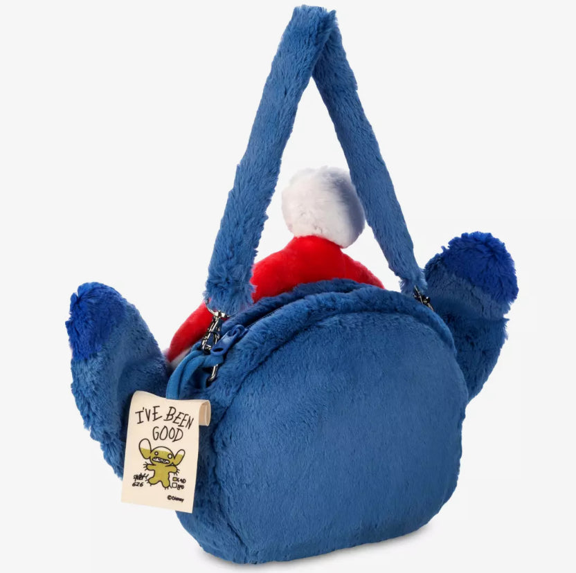 Disney Stitch Plush Bag Purse with Removable Santa Hat