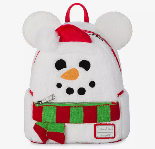 Disney Mickey Snowman Holiday Loungefly Mini Backpack