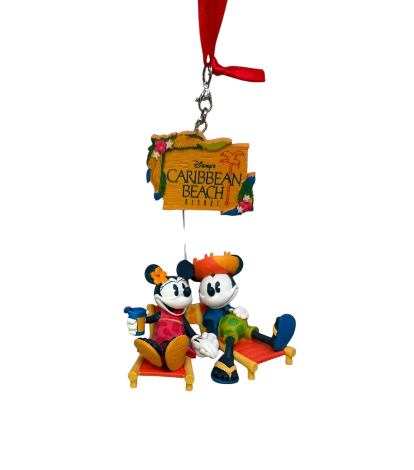 Disney Caribbean Beach Resort Mickey & Minnie Ornament-Loungers