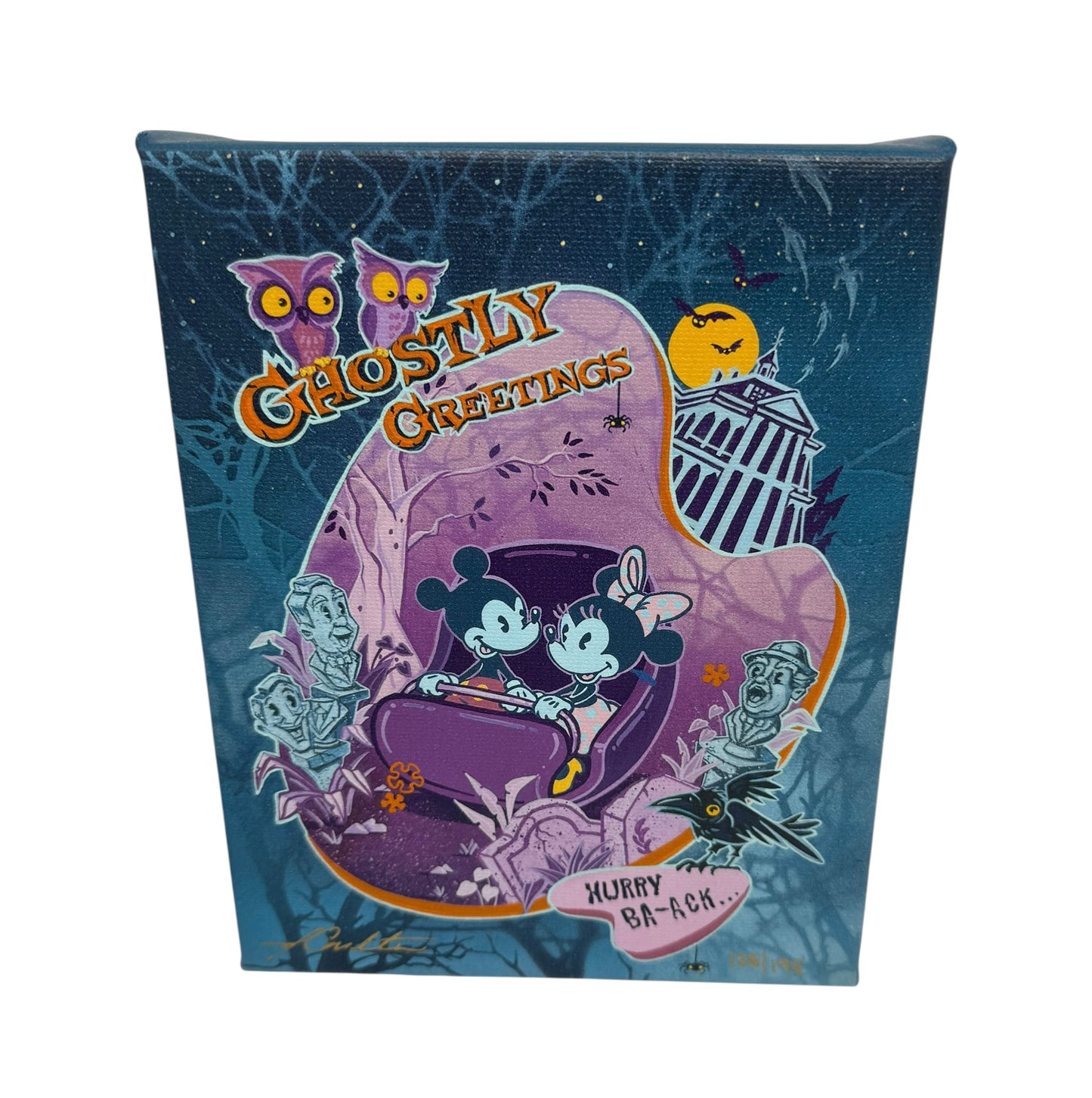 Disney Haunted Mansion Wrapped Canvas-Ghostly Greetings- John Coulter