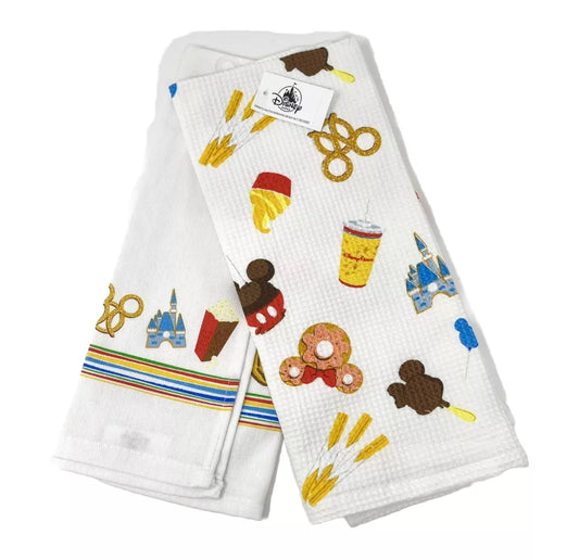 Disney Parks Mickey Food Icons Kitchen Towel Set