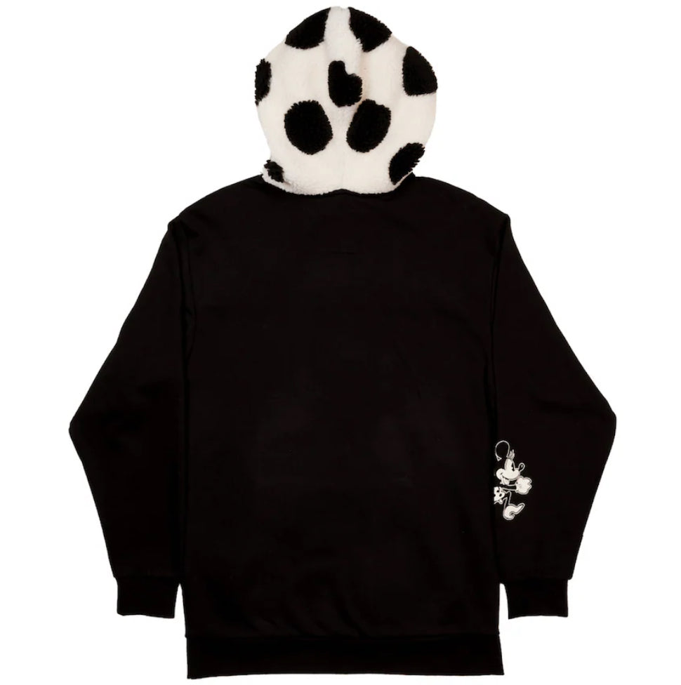 Disney Minnie Polka Dots Sherpa Pullover Hoodie - Black